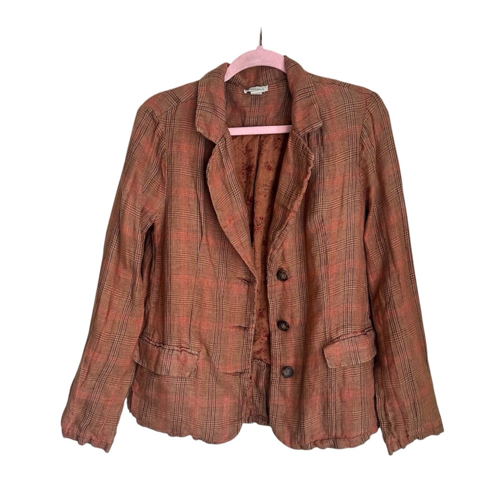Sundance Edson Hill Linen Blazer
Women Size small Brown Orange Plaid